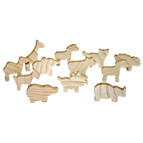 Ensemble de 12 figurines animaux en bois — Jouet éducatif Eduplay