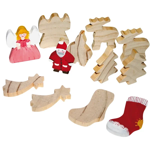Ensemble de 12 figurines Noël en bois — Jouet éducatif Eduplay