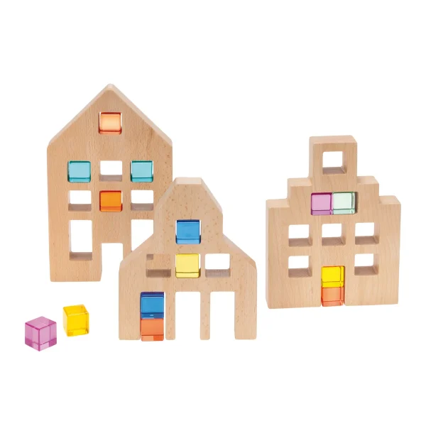 Maisons en bois pour pierres acryliques, set de 3 — Eduplay jouet pédagogique
