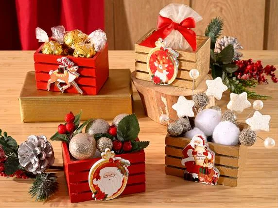 Petit panier bois Noël — Kiki-Ena Loisirs créatifs Bois naturel