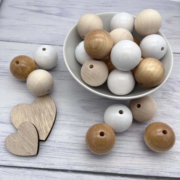 Perle bois 40 mm — Kiki-Ena Loisirs créatifs Bois naturel