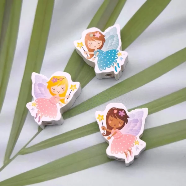 Perle en bois Fée — Kiki-Ena Matériel de loisirs créatifs Bois naturel