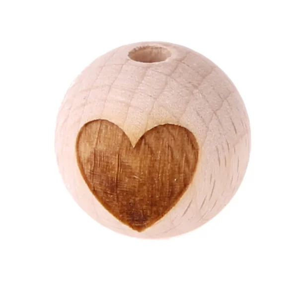 Perle bois Cœur 20 mm — Kiki-Ena Fournitures créatives Bois naturel