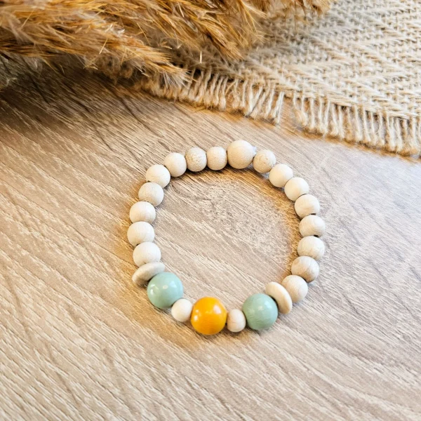Set de loisir créatif Bracelet perles de bois "naturel" — Kiki-Ena Matériaux de loisir créatif Bois naturel