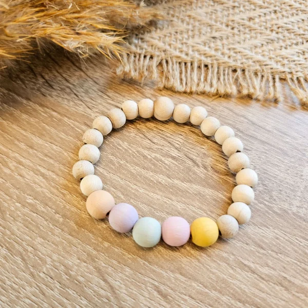 Set de loisir créatif Bracelet perles de bois "Watercolor" — Kiki-Ena Matériaux de loisir créatif Bois naturel