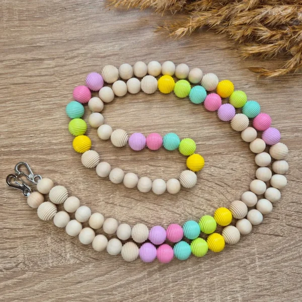 Kit de bricolage - Chaîne de téléphone "Candy" en perles de bois — Kiki-Ena Loisirs Créatifs Bois Naturel