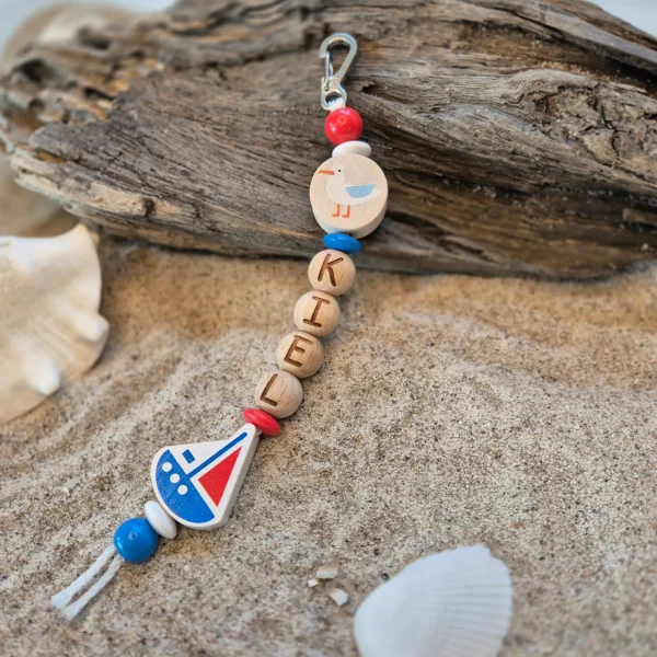 Kit de bricolage - Porte-clés "Kiel" en perles de bois — Kiki-Ena Loisirs Créatifs Bois Naturel