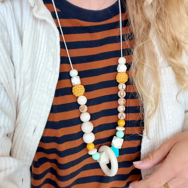 Set de loisir créatif Collier d'allaitement perles de bois "Sunshine" — Kiki-Ena Matériaux de loisir créatif Bois naturel