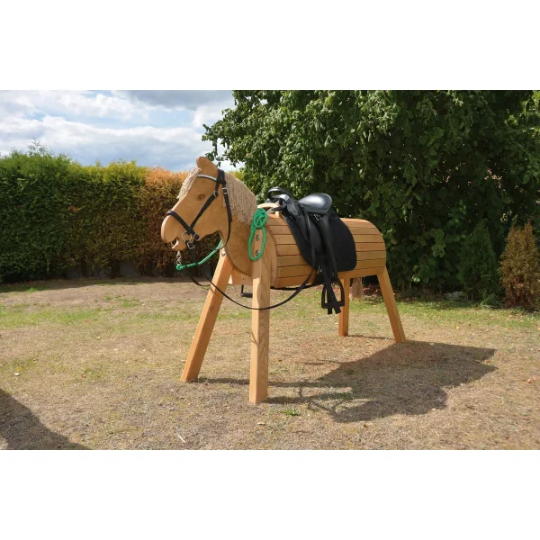 Cheval en bois 80 cm verni — Eduplay jouet pédagogique crèche