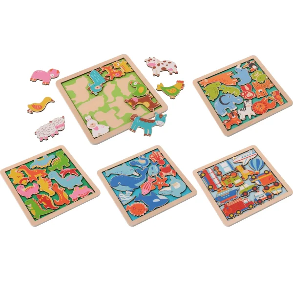 Puzzles en bois, set de 5 — Eduplay jouet pédagogique