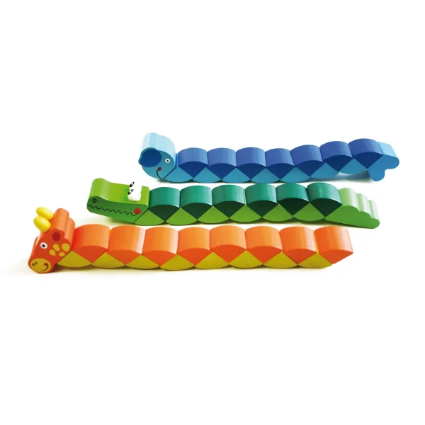 Puzzle serpent en bois motif animalier — Eduplay jouet éducatif pour crèche