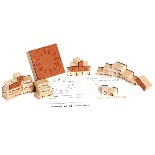 Tampon en bois calendrier — Eduplay jeu pédagogique Kita