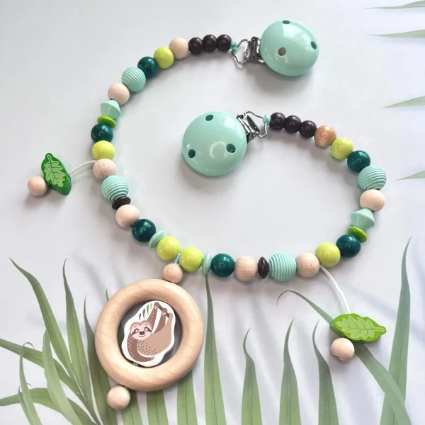 Kit de loisirs créatifs Chaîne de poussette Paresseux — Kiki-Ena Matériel de loisirs créatifs Bois naturel