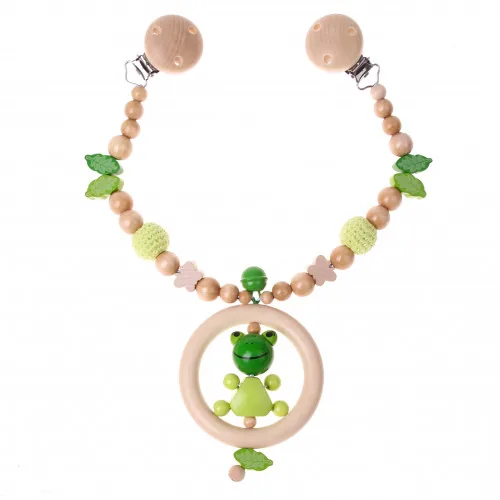Ensemble artisanal Chaîne de Poussette Grenouille — Kiki-Ena Matériel artisanal Bois naturel