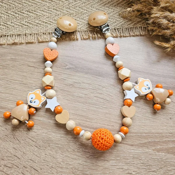 Chaîne de poussette à créer Renard mandarin — Kiki-Ena création loisirs bois naturel