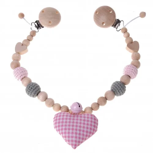 Kit chaîne de landau cœur en tissu — Kiki-Ena Matériel de bricolage bois naturel