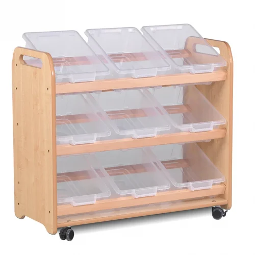 Bac de rangement basculant avec 9 bacs transparents — Millhouse Jeux Éducatifs École