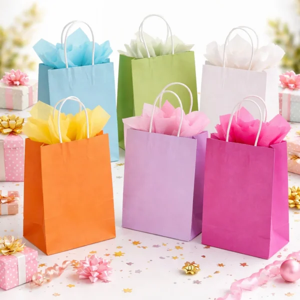 Petit sac cadeau coloré • Papier — Kiki-Ena Matériel de loisirs créatifs Bois naturel