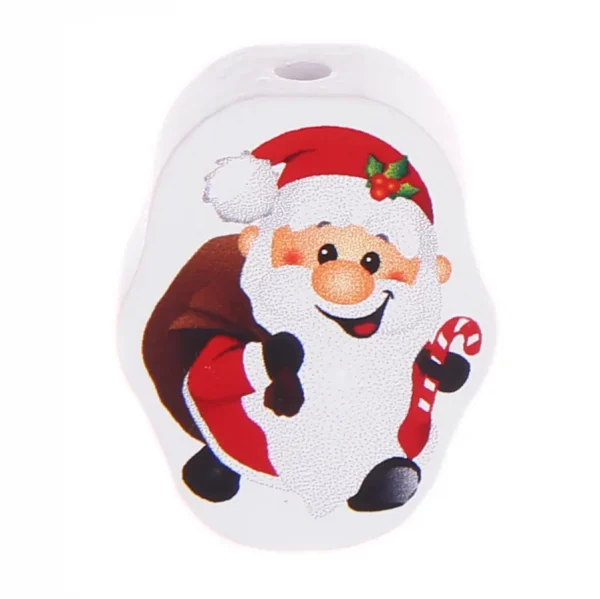 Petite perle motif • Père Noël blanc — Kiki-Ena Matériel créatif Bois naturel