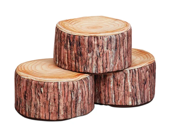 Petit siège en tronc d'arbre (set de 3) — Millhouse Lernspielzeug Schule