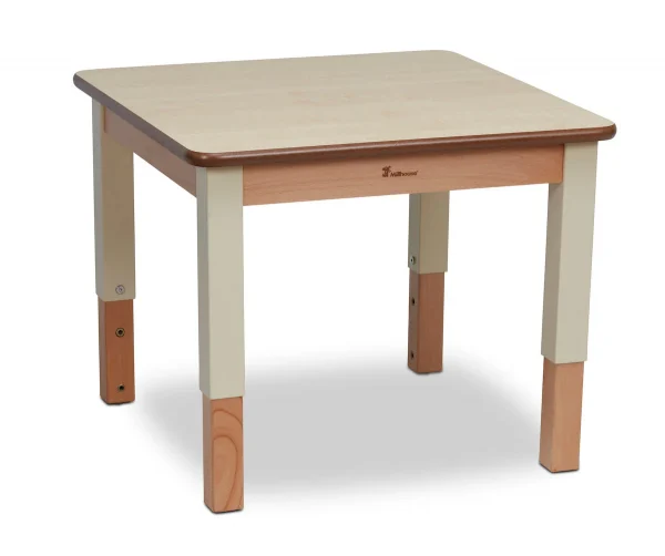 Petite table carrée (B560 x T560) réglable en hauteur — Millhouse Lernspielzeug Schule