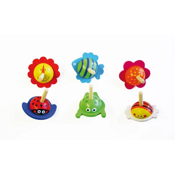 Petite toupie animalière en bois — Eduplay jouet éducatif pour crèche