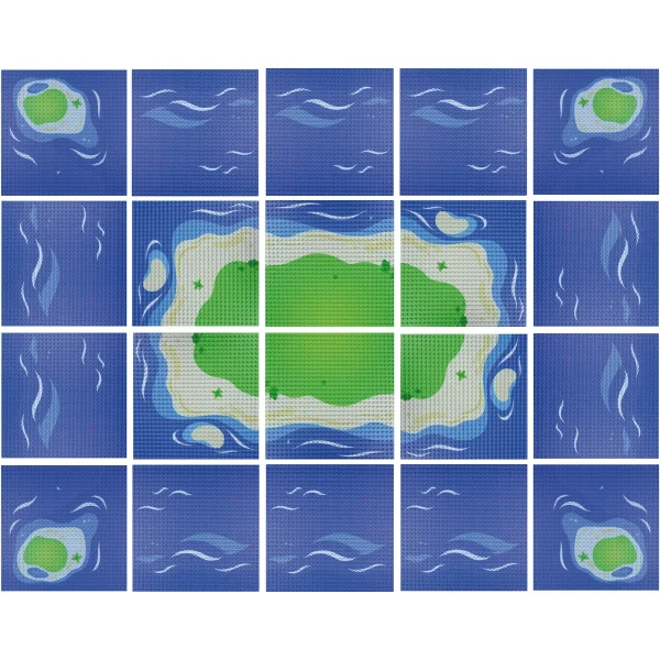 Ensemble briques à clipser Plaques de base 32x32 plots 20 pièces Île — Eduplay jouet éducatif