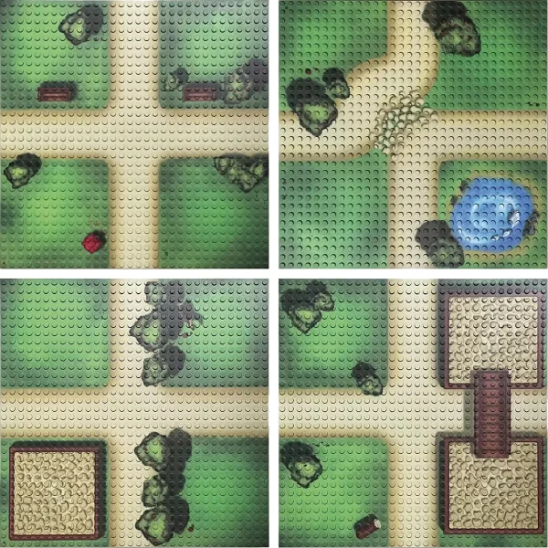Ensemble de briques à clipser, plaques de construction 32x32, 4 pièces ferme — Eduplay jouet pédagogique