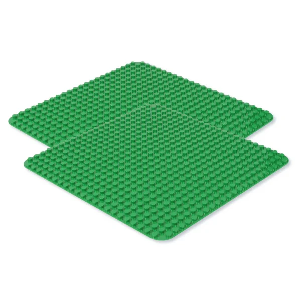 Ensemble briques à clipser Junior Plaques de base 24x24 plots 2 pièces Vert — Eduplay jouet éducatif