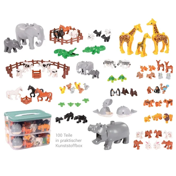 Ensemble briques à clipser Junior Accessoires Animaux et clôtures 100 pièces — Eduplay jouet éducatif