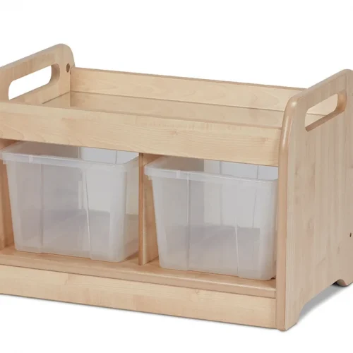 Unité de jeu compacte et basse avec miroir et 2 bacs — Millhouse Jeux Éducatifs École