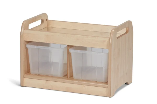 Unité de jeu compacte et basse avec miroir et 2 bacs — Millhouse Jeux Éducatifs École