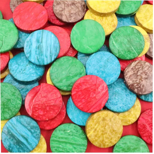 Rondelles en coquille de coco colorées, 250 g — Jeu éducatif Eduplay pour la crèche