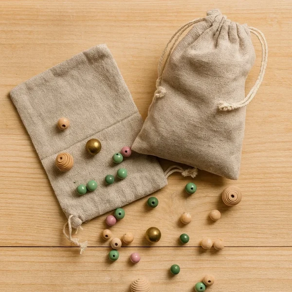 Petit Sac en Lin 10 x 15 cm — Kiki-Ena Matériel de Loisirs Créatifs Bois Naturel