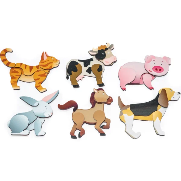 Puzzle magnétique Animaux de la ferme - Lot de 6 — Jouet éducatif Eduplay pour la maternelle
