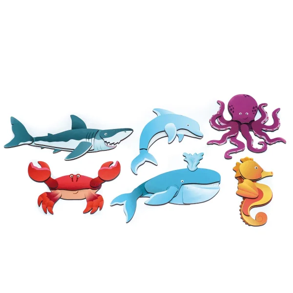 Puzzle magnétique Créatures marines - Lot de 6 — Jouet éducatif Eduplay pour la maternelle