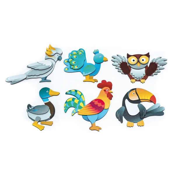 Puzzle magnétique Oiseaux - Lot de 6 — Jouet éducatif Eduplay pour la maternelle