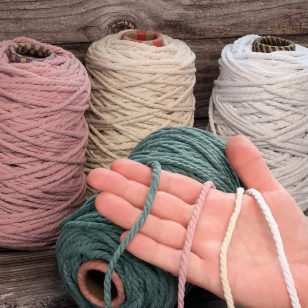 Cordelette coton macramé Ø 5mm • 1 mètre — Kiki-Ena Matériel de loisirs créatifs Bois naturel