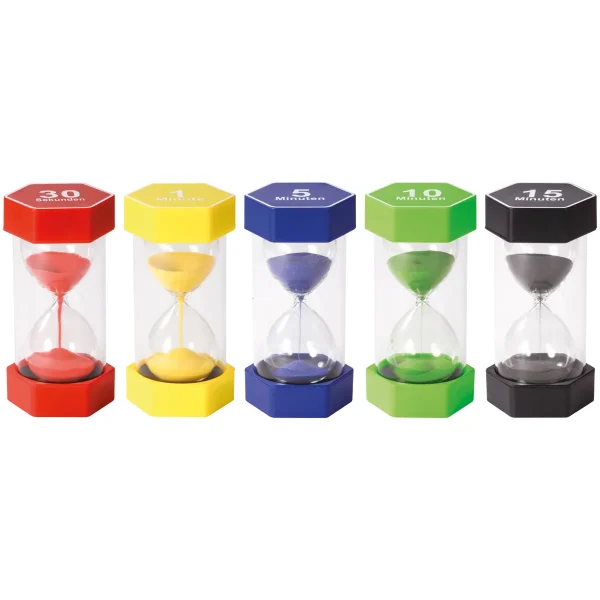 Ensemble de sabliers Maxi 30 sec, 1, 5, 10, 15 min — Eduplay jouet éducatif maternelle