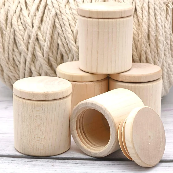 Boîte à dents de lait / Boîte en bois • ronde • ∅ 4cm • BLANKO — Kiki-Ena Matériel de loisirs créatifs Bois naturel
