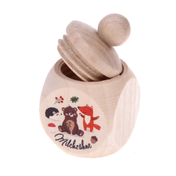 Boîte à dents de lait Animaux de la forêt — Kiki-Ena Matériel de bricolage Bois naturel