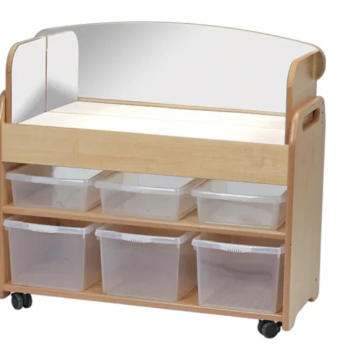 Chariot à table lumineuse moyen-grand avec encadrement miroir — Millhouse jouet éducatif scolaire