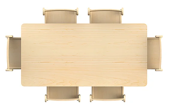 Table rectangulaire moyenne (L1120 x P560) réglable en hauteur - Millhouse Jouet éducatif École