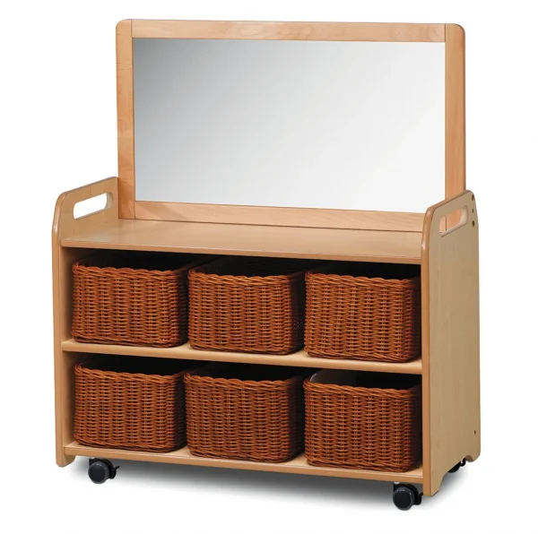 Unité mobile avec miroir intégré et 6 paniers — Millhouse Jeux Éducatifs École