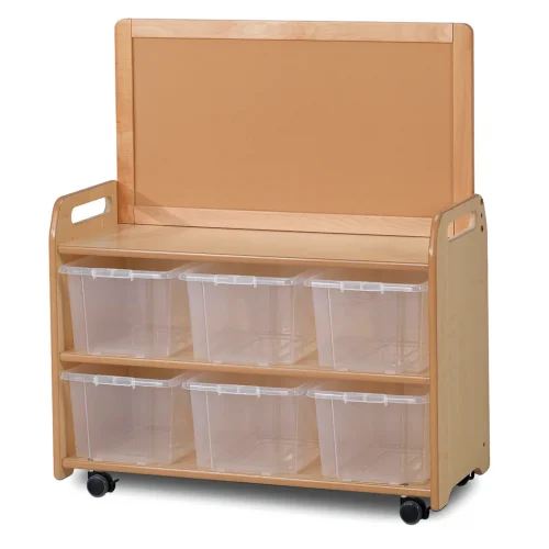 Unité mobile avec élément display supérieur et 6 conteneurs transparents — Millhouse Jouets Éducatifs Scolaires