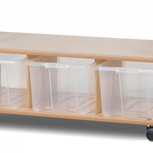 Unité bas mobile avec 3 conteneurs transparents — Millhouse Jouets Éducatifs Scolaires