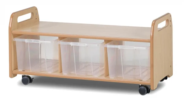 Unité bas mobile avec 3 conteneurs transparents — Millhouse Jouets Éducatifs Scolaires