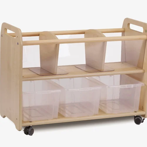 Meuble de rangement Clear View mobile avec 3 boîtes transparentes — Millhouse Lernspielzeug Schule