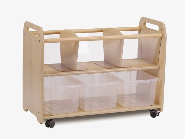 Meuble de rangement Clear View mobile avec 3 boîtes transparentes — Millhouse Lernspielzeug Schule