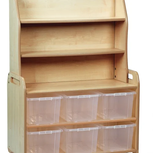 Armoire-buffet galloise mobile avec 6 conteneurs transparents — Millhouse Jouets Éducatifs Scolaires